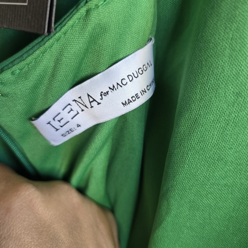 Ieena for Mac Duggal, One Shoulder Jersey Mermaid Gown, Green, Size 4‎ -NWT!! - Picture 8 of 11
